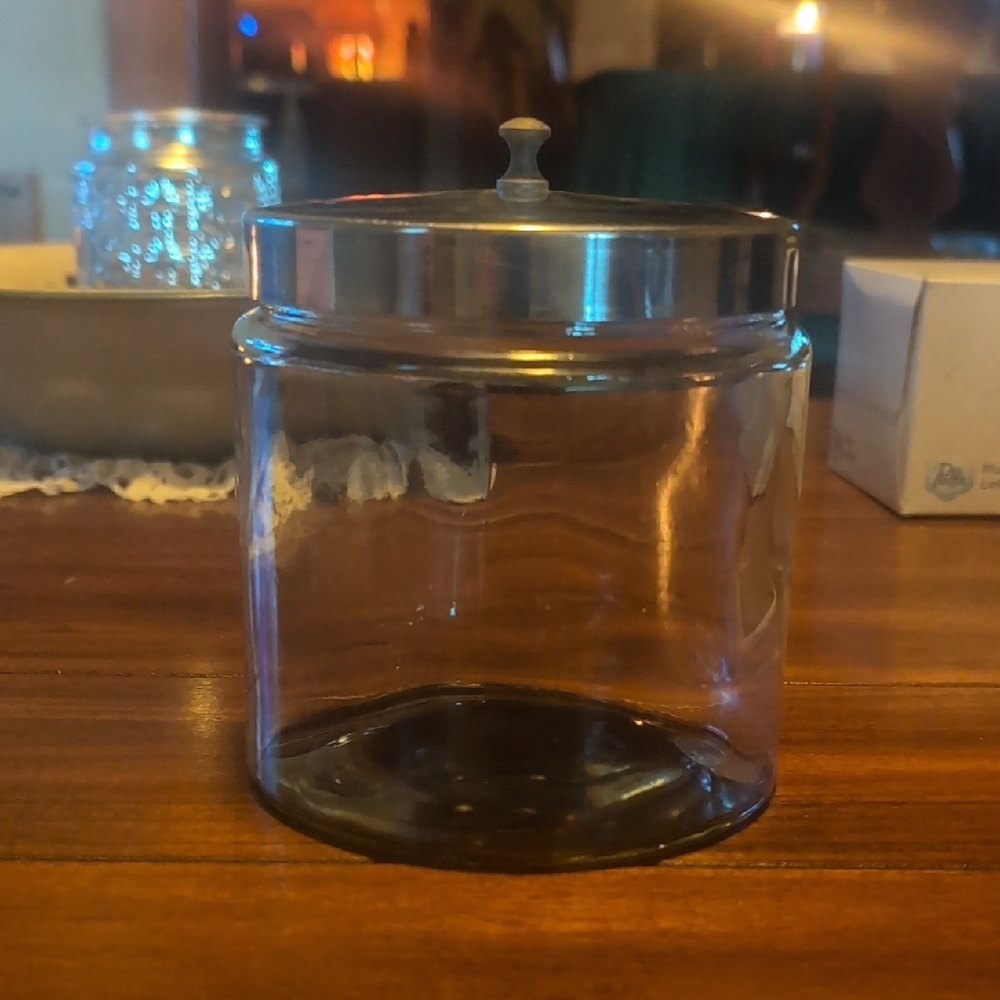 Clear Glass Jar with Silver Lid 3 Of 3